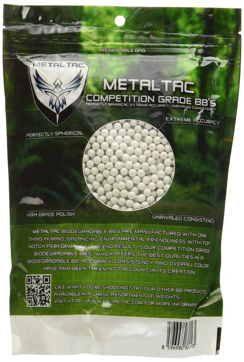 MetalTac Airsoft BBS Bio-Degradable .20g Perfect Grade High Precision 6mm BB Pellets (Bag of 5000 Rounds)