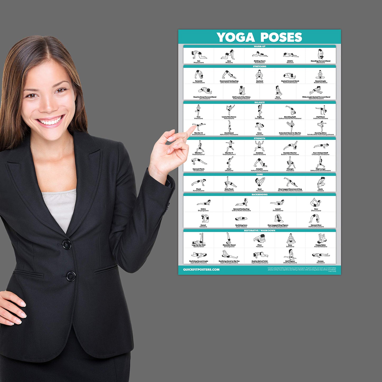 10 Pack - Exercise Workout Poster Set - Suspension Volume 1 & 2, Dumbbell, Kettlebell, Resistance Bands, Stretching, Bodyweight, Barbell, Yoga Poses, Exercise Ball (PAPER - NOT LAMINATED 18" x 27")
