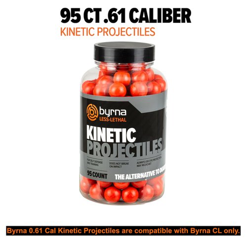 Byrna Kinetic Projectiles - .61 Cal Reusable Hard-Solid Plastic Rounds for Training, Target Practice and Self Defense, 0.61 Caliber - (95 Count)