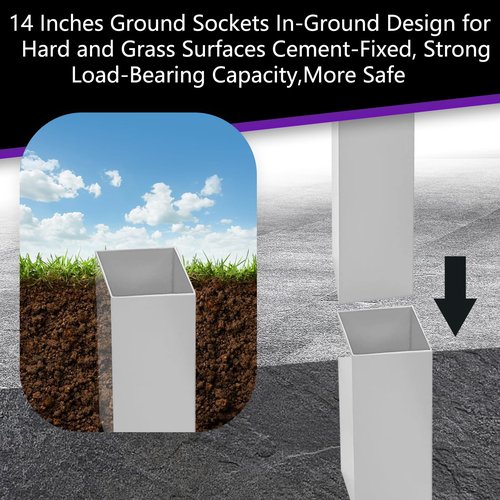 PROGOAL 100mm Heavy Duty Aluminum Tennis Net Posts - Full Aluminum Alloy Construction with Built-in Turbo Winder for Permanent In-Ground Installation - Includes Anchor Sockets for Concrete or Soil