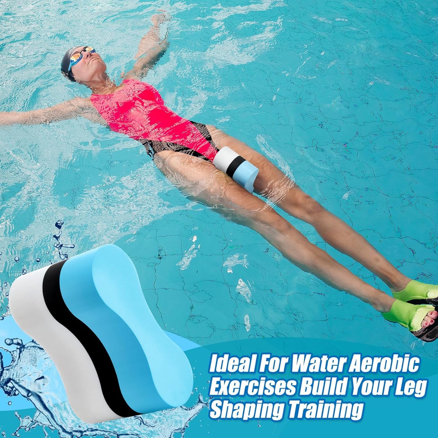 2 Pcs Swimming Kickboard Pull Buoy Set Training Aid Float Pull Buoy Leg Float Swimming Training Equipment Accessories for Hand Leg Adults Children Beginners Exercise Fitness