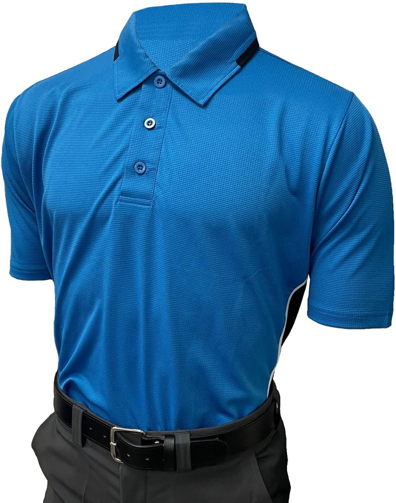 Smitty Men's Collegiate Softball Body Flex Short Sleeve Umpire Shirt (XX-Large, Bright Blue/Midnight Navy)
