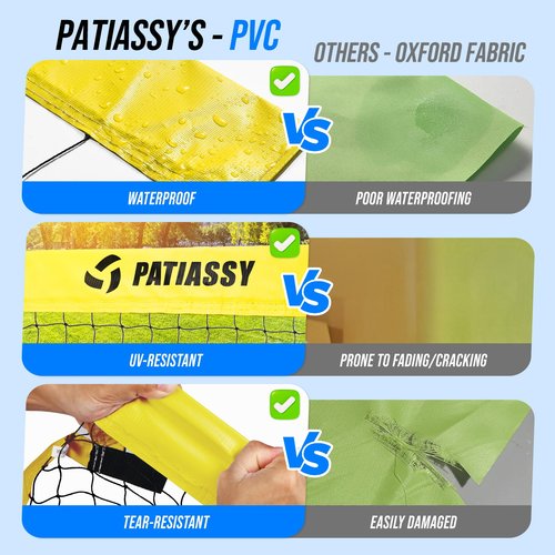 Patiassy Badminton Set for Backyard, Professional Badminton Net with 4 Badminton Rackets, Badminton Shuttlecocks and Carrying Bag (Yellow)
