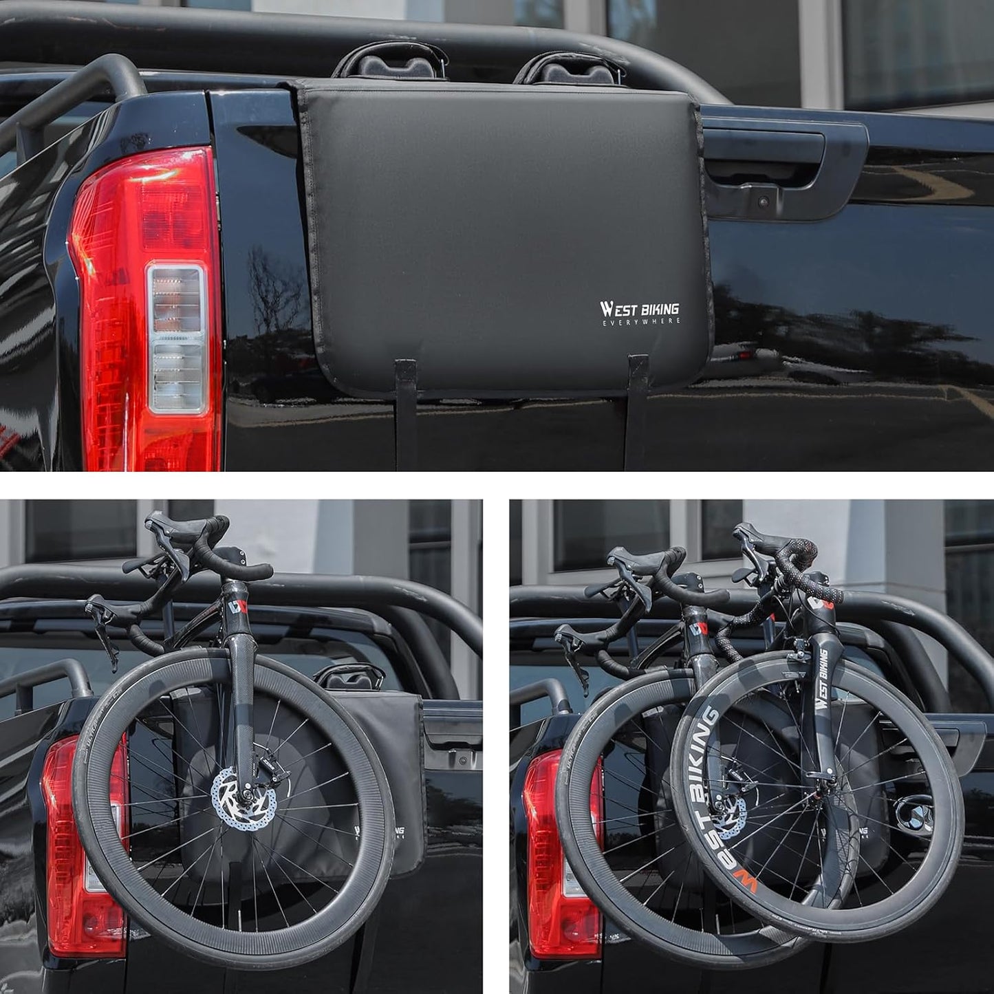 ICOCOPRO Bike Pads for Pickup Truck Tailgate With Secure Frame Straps, Protection Pad for Bike and Truck