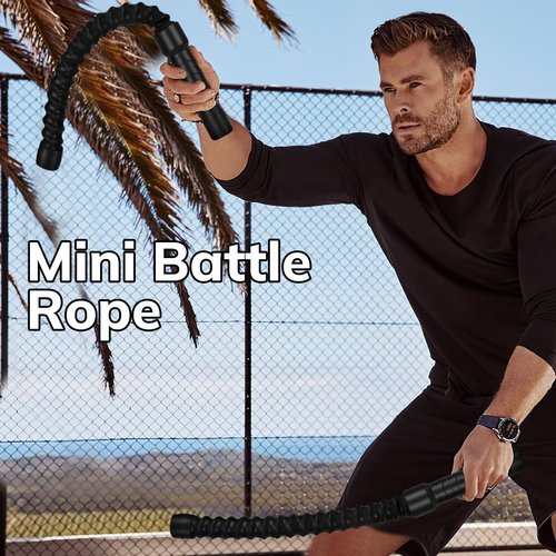 Battle Ropes For Home Gym, Mini Ropeless Exercise Rope Home Gym Equipment, Portable Workout Gadget For Travel, HIIT Workouts, Low-Impact Cardio Training