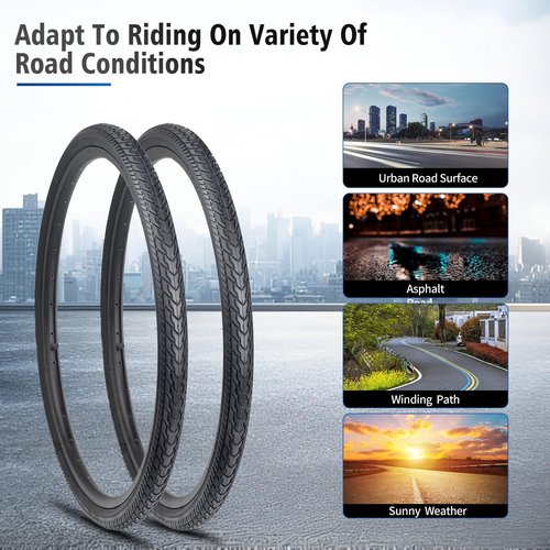 24 Inch Bike Tires Replacement Kits 2 Pack, HUIOK 24x1.75 Bicycle Tire Folding 24 Bike Tire Replacement with 2 Tubes and 2 Levers Suitable for Bicycle Tires 24x1.75 24x1.95 24x2.0