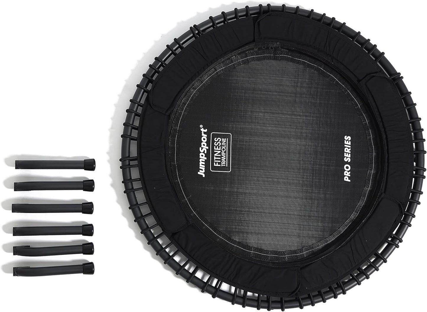 JumpSport Indoor Heavy Duty Lightweight 44 Inch Folding Fitness Trampoline with Arched Legs and 7 Adjustable Tension