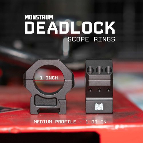 Monstrum Deadlock Series Scope Rings | 1 inch Diameter | 1.00" Center Height