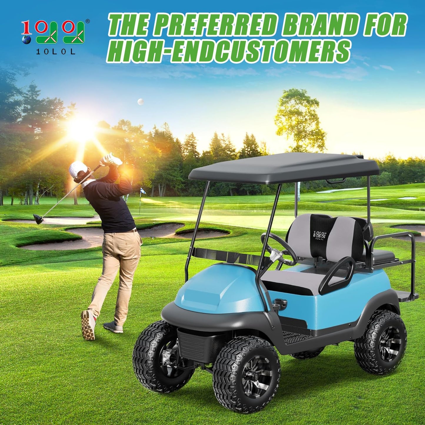10L0L Elastic Golf Cart Seat Covers for Yamaha Club Car Precedent and Most Original Front Seat, Sandwich Material, A Perfect Balance of Warmth in Winter and Cooling in Summer
