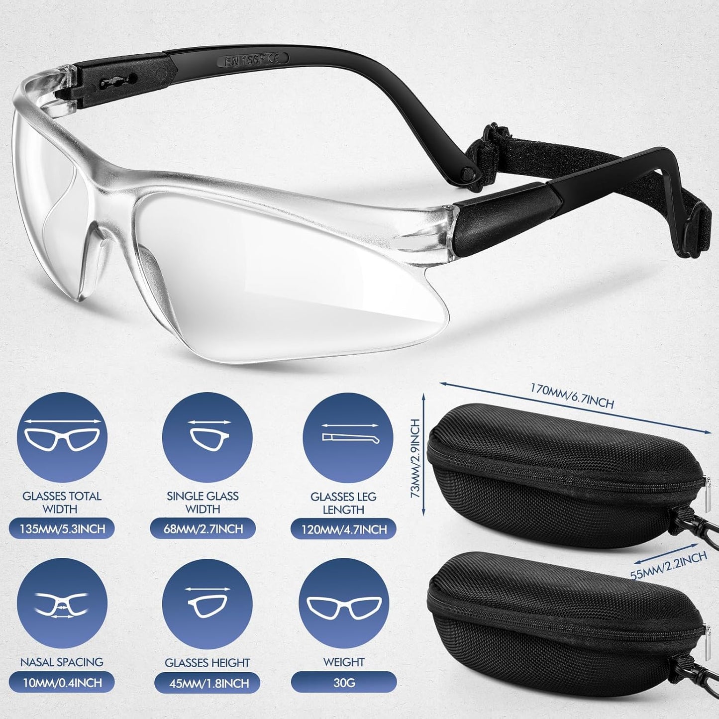 3 Pieces Racquetball Goggles Sports Basketball Goggles Anti Fog Field Hockey View Protective Sports Eye Protectors Scratch Resistant Protective Eyewear