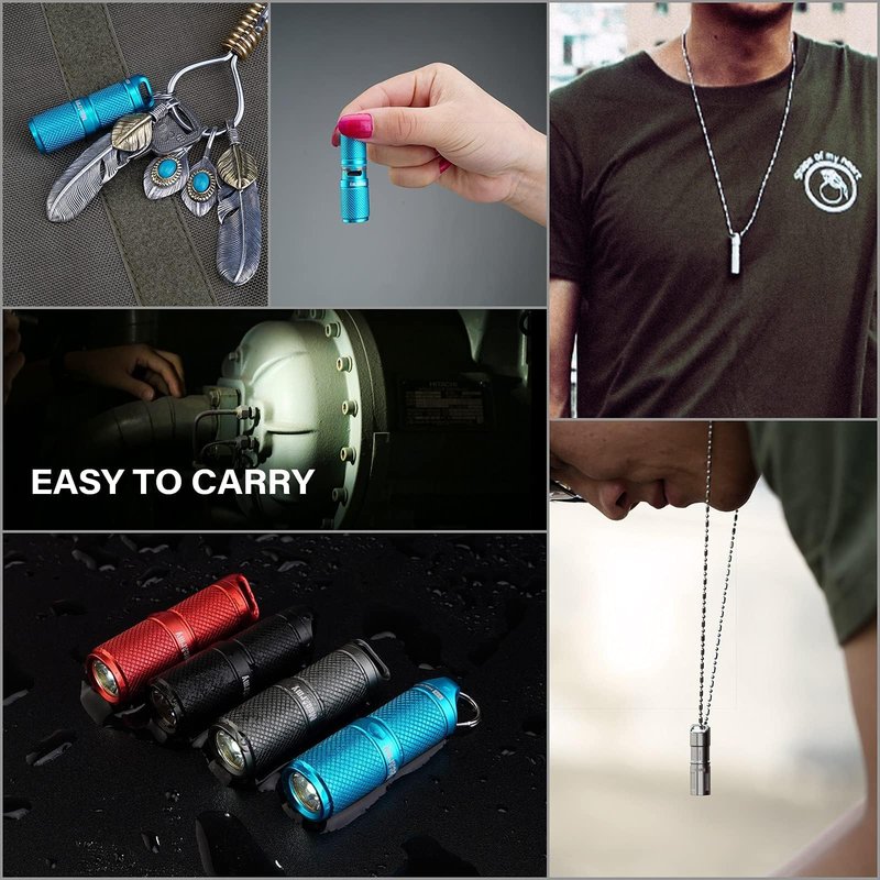 MecArmy X4S 130 Lumen Aluminum Super Micro-Sized Keychain EDC Flashlight with Micro USB Charging, Handheld Rechargeable Everyday Carry Car Keychain Light, Outdoor Camping Waterproof Torch (Red)
