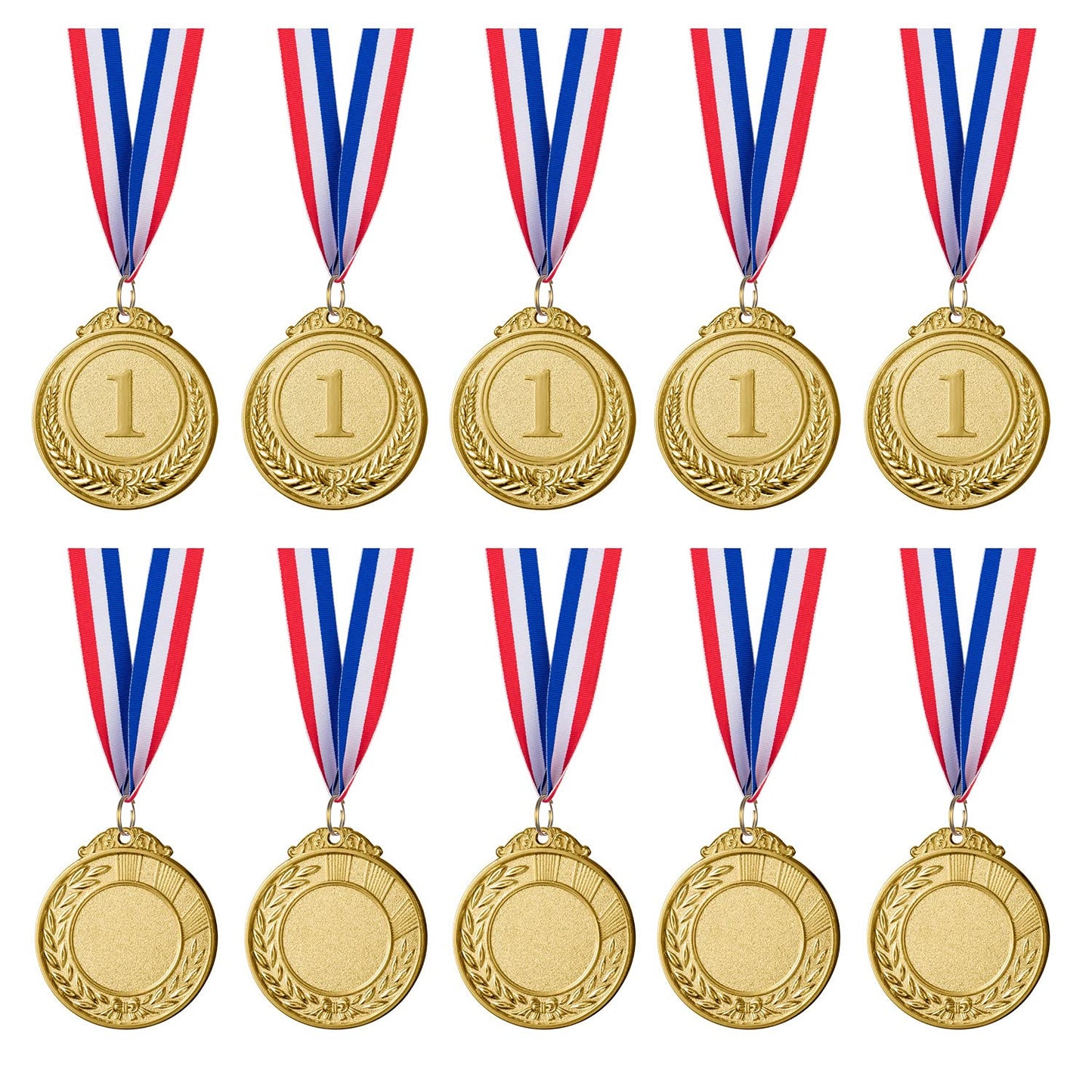 12 Pieces Gold Medals for Award,1st Winner Medals for Sports, Competitions, Party, Spelling Bees, Olympic Style, 2 Inches