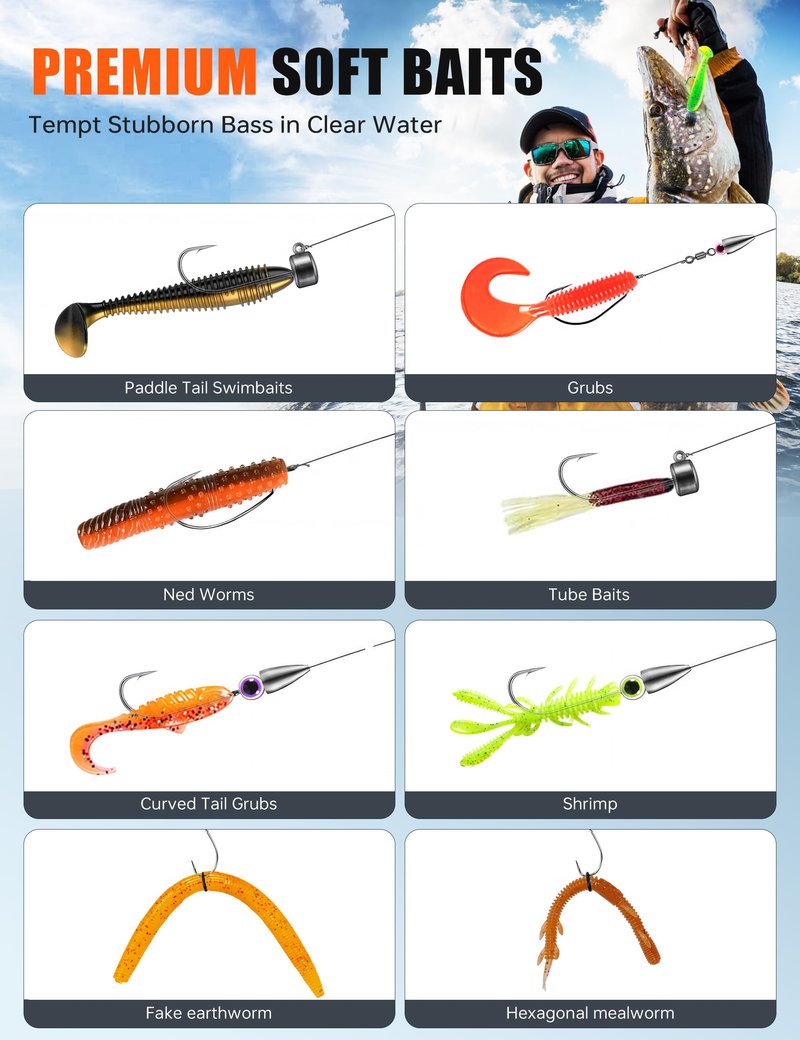 Large 3-Layer Tackle Box with Tackle Included, 417Pcs Fishing Lures Kit with Bonus Small 2-Sided Box & Gloves, Pliers, Crankbait, Hooks, Freshwater Bass Fishing Gear Gift for Men & Kids