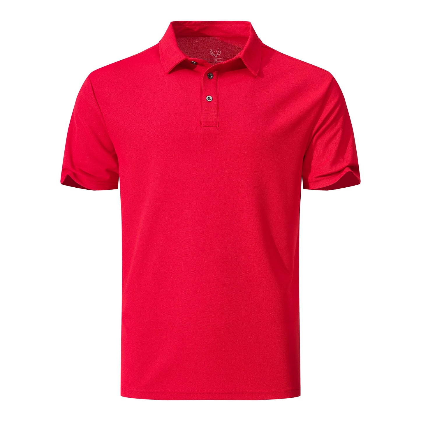 KAOKLRNI Men's Active Polo Shirt Quick Dry Performance Short Sleeve Tactical Golf Shirt Red