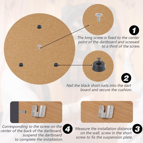 CIATBYYJ 2Set Dartboard Hanger, Stainless Steel Dartboard Mounting Bracket Wall Bracket with Screws for Hanging Dartboard Dart Games