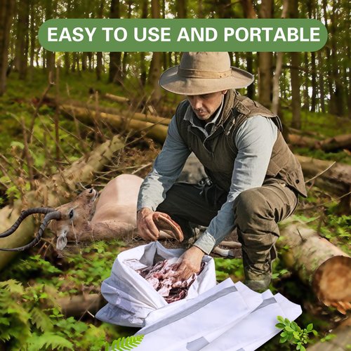 TheClouds 12 Pack for Hunting,Hunting Game Bags with Reflective Strips,Reusable Waterproof Caribou Game Bag 20" x 30" -Big Game Bag for Elk Caribou Deer Moose