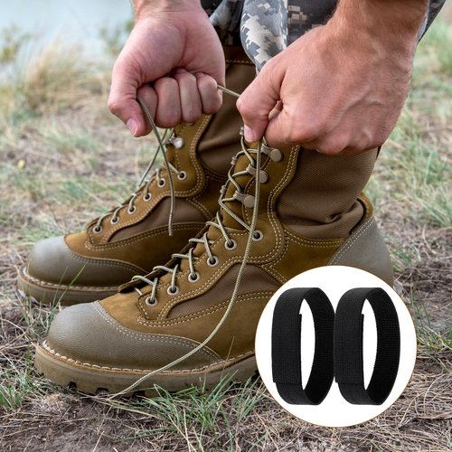 6 Pcs Black Boot Blousers Snake Elastic Military Boot Straps Bands Army Blousing Straps Ankle Hook and Loop for Men Women Hunting Gardening Hiking Cycling Fishing Military Army Uniforms