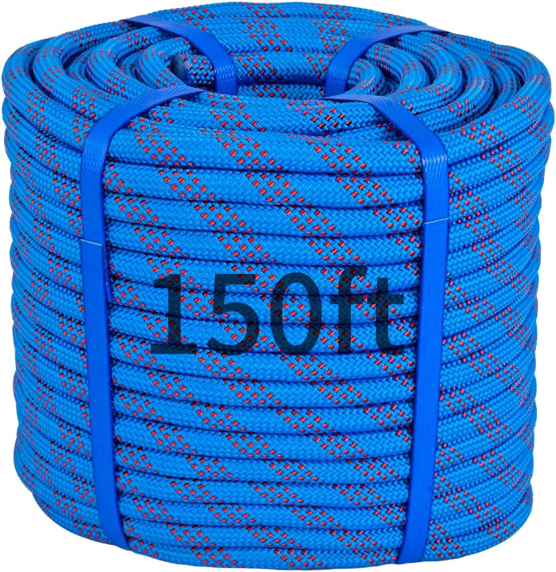 150Ft 1/2 Inch Heavy Duty Climbing Rope - for Tree Swing, Pulling, Outdoor & Gym Use (Red)