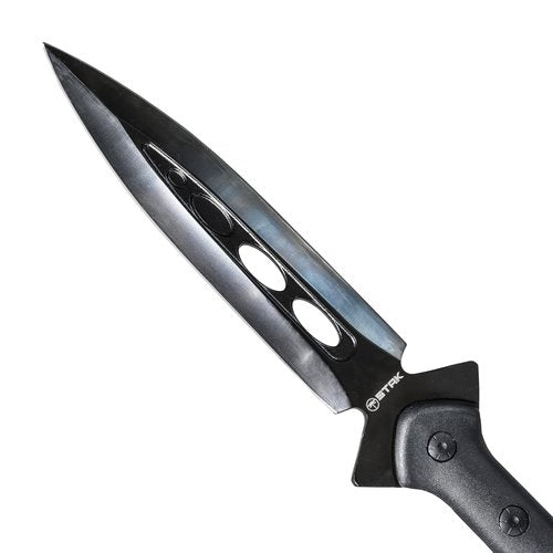 STAK 11803 Survival Spear, 44" Tactical Spear for Camping, Bushcraft, and Hunting, 8" Double-Edged Stainless Steel Blade with Fiberglass Handle and Snap Sheath