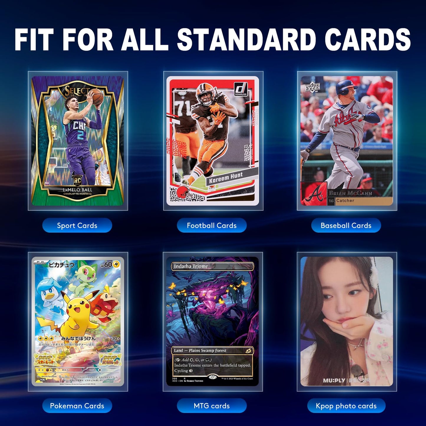 1000ct Card Sleeves for Trading Cards, Clear Penny Sleeves, Baseball Card Sleeve, Soft Sports Card Sleeve, Plastic Card Protector Fit for MTG Game Card Standard Cards