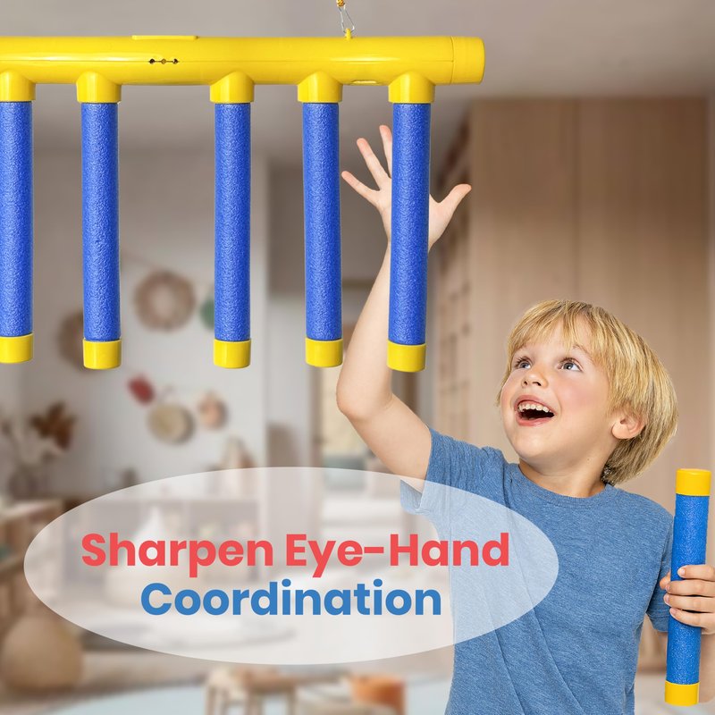 Happi Tini Reflex Drop Sticks, Reflex Challenge Game for Kids, Hand Eye Coordination Training Equipment Toy for Adults - Reaction Time Training with Upgrade Remote Control, 3 Adjustable Speeds