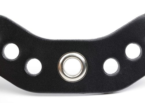 SUNYA Archery Bow Wrist Sling Leather Yoke, Mount Bracket. Genuine No Split Bull-Hide One Piece Cut Leather, with Nickel Plating Brass Grommet - Larger and No Fillers, Fit for Most Bow Stabilizers.