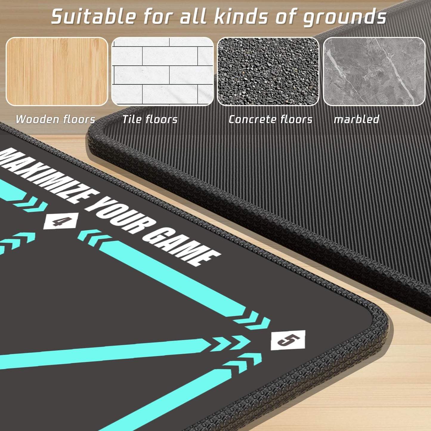 2F22E Soccer Training Mat with Non-Slip Surface and Silent Shock Absorption - Soccer Footwork Training Mat for Teens 6-11 Years Old (Youth Sports Equipment)