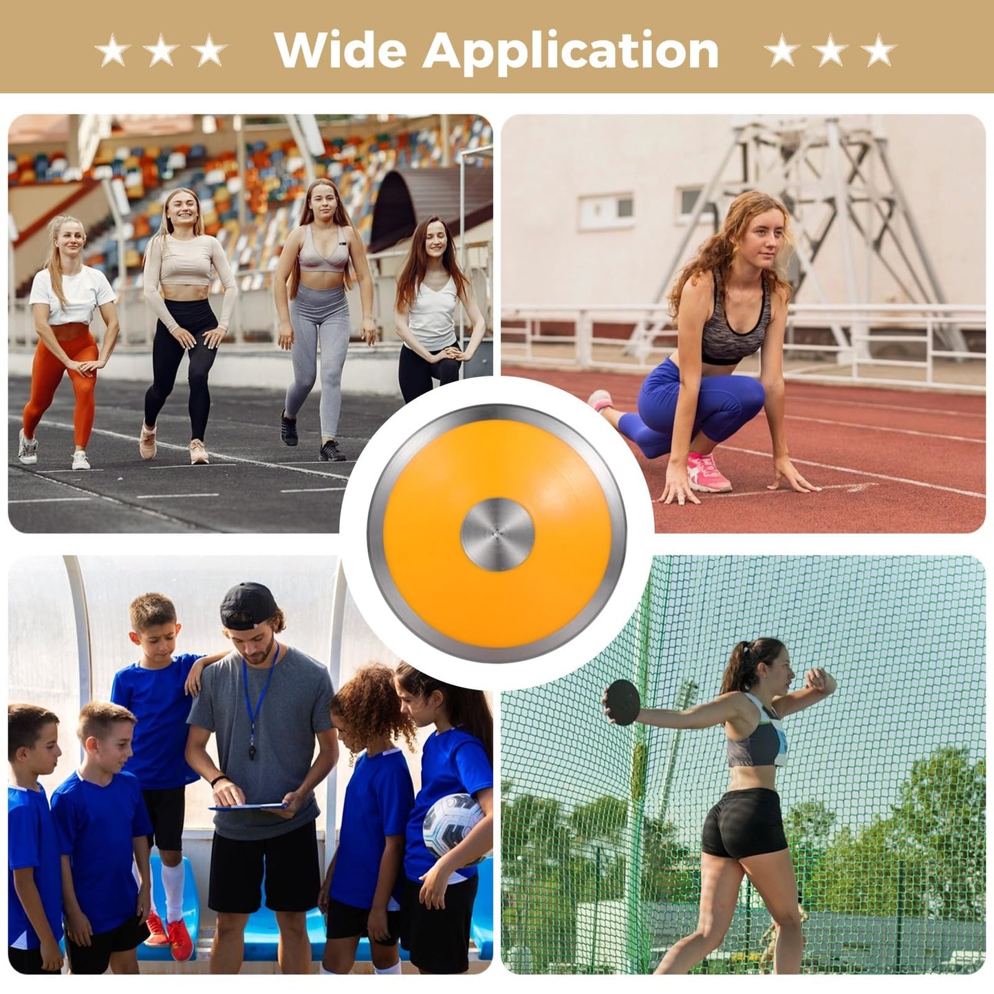 1.0 Kg Sports Training Discus, Track and Field Discus for Women, Nylon-Iron Built, Easy-to-Grip Anti-Slip Finish, Adult Female Sports Practice Discus