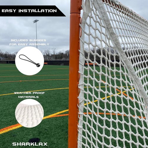 SharkLax Lacrosse Netting Replacement - Weather-Resistant Lacrosse Net for Backyard Goals, Perfect for Enhanced Gameplay and Reliable Performance (Black)