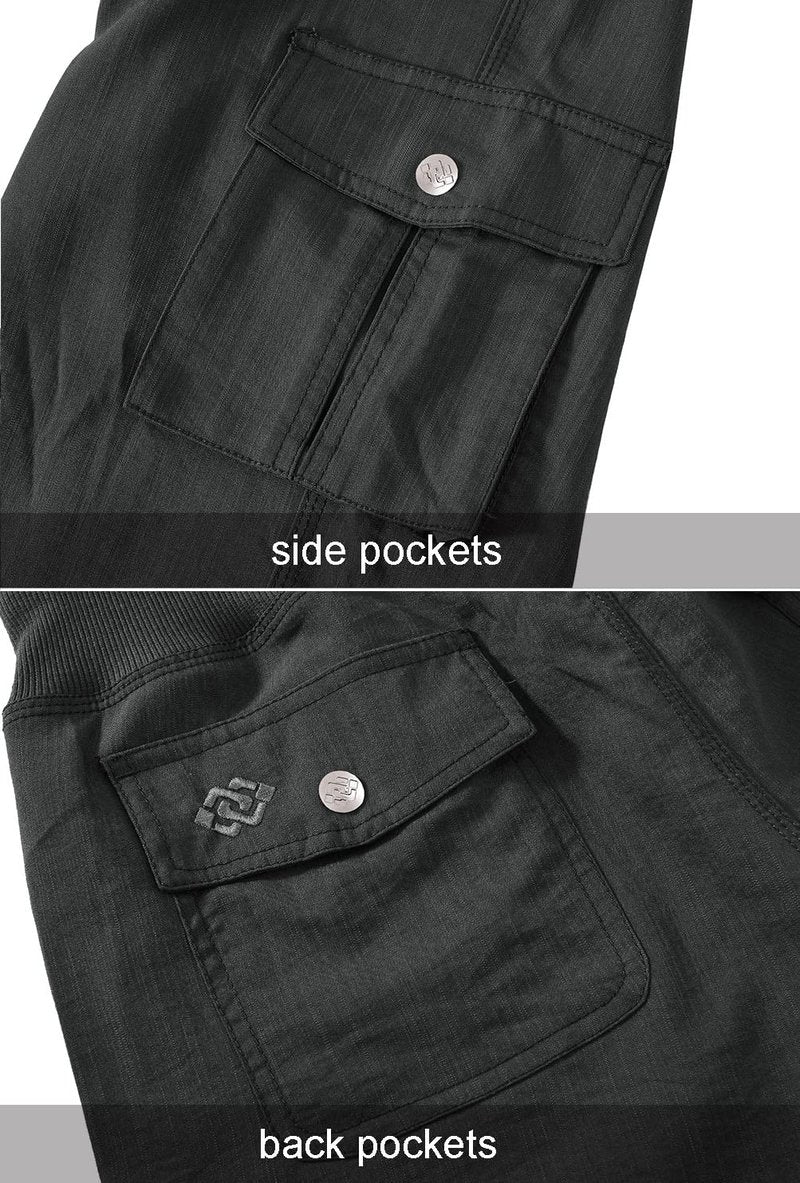 MoFiz Womens Capris with Pockets Loose Fit Casual Capri Pants Dressy Lightweight Ladies Baggy Cargo Pants for Hiking Dark Grey XL