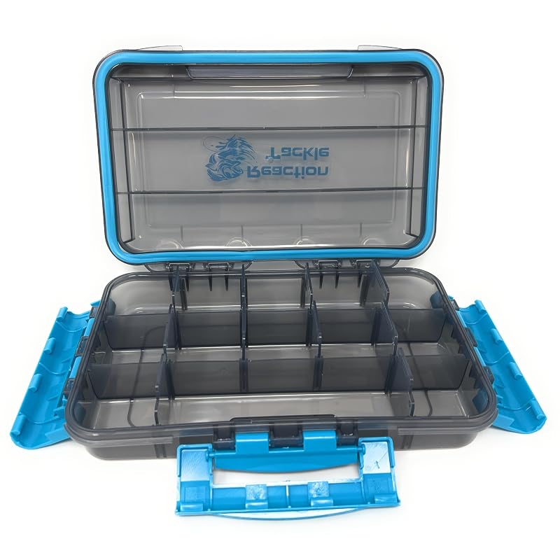 Reaction Tackle 3600 4-Pack Tackle Trays with Gasket Seal, 3 Clips, Removable Dividers