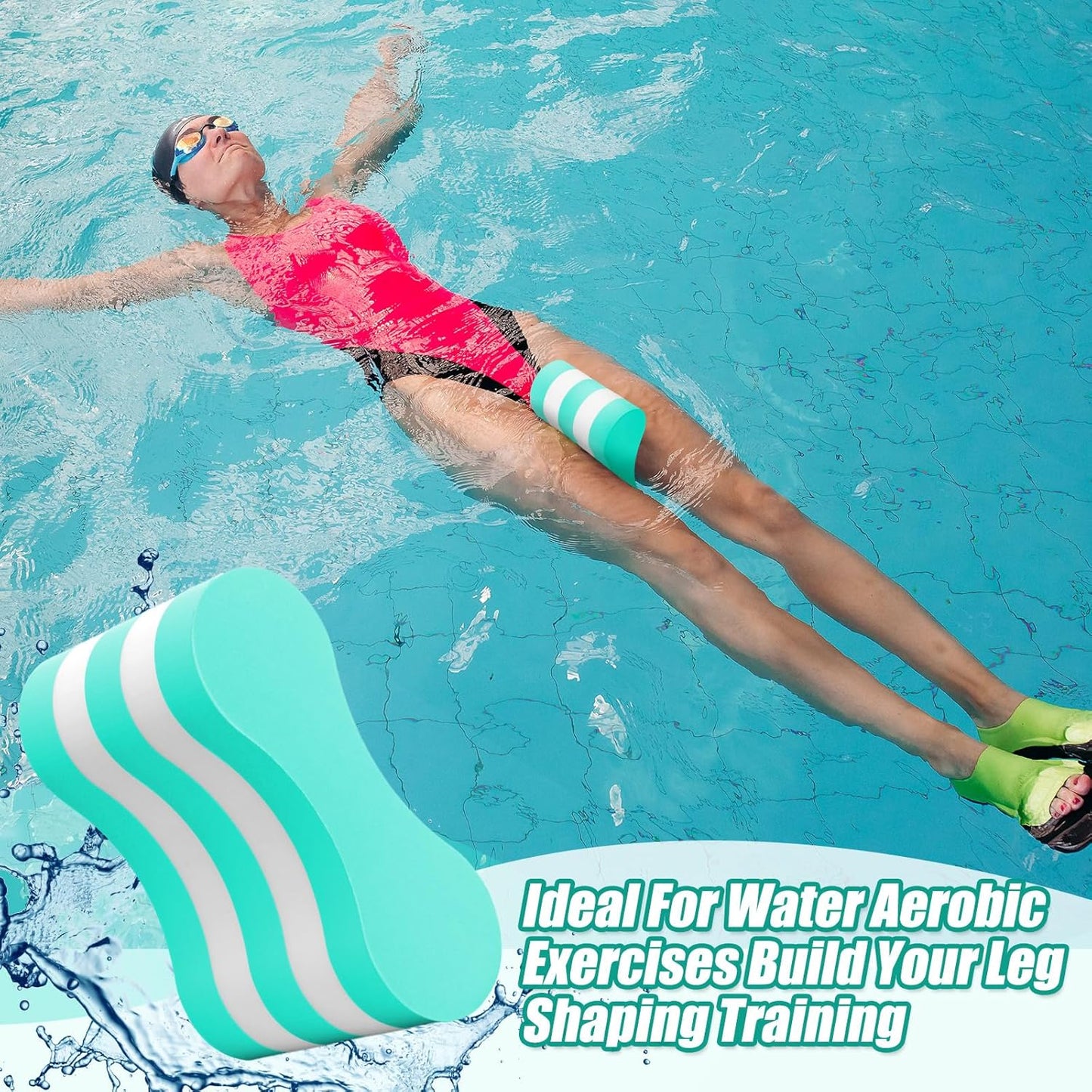 2 Pcs Swimming Kickboard Pull Buoy Set Training Aid Float Pull Buoy Leg Float Swimming Training Equipment Accessories for Hand Leg Adults Children Beginners Exercise Fitness
