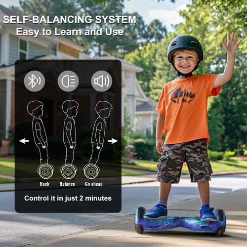 6.5" Adult Scooter, LED Lights & APP & Music Speaker, Long Battery Life, Gifts for Kids & Adults & Girls & Boys, for All Ages