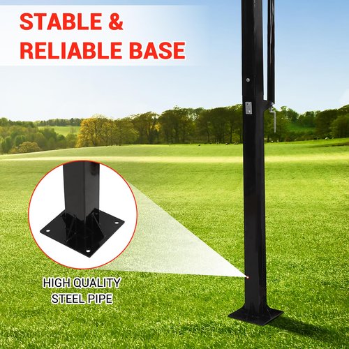 Inground Basketball Hoop Outdoor, 8-10ft Quick Adjustable Basketball Hoop In Ground with 55" Shatterproof Tempered Glass Backboard