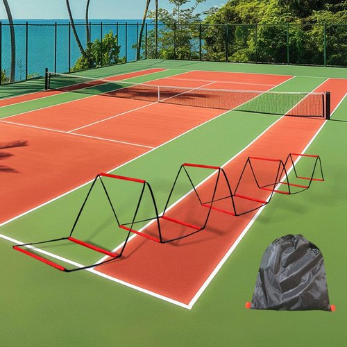 Colaxi Agility Ladder Football Footwork Ladder Workout Flexible Multipurpose Home Gym Folding Agility Training Equipment 42 Cmx42 cm, 12 Grids with Bag