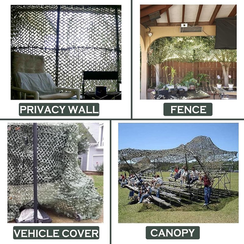 Yeacool Camo Netting Camouflage Netting Camo Blind Army Net Sunshade Mesh for Hunting Military Decorations Party Shooting Outdoor(Dark Green, 6.5ftx4.9ft, 2m*1.5m)