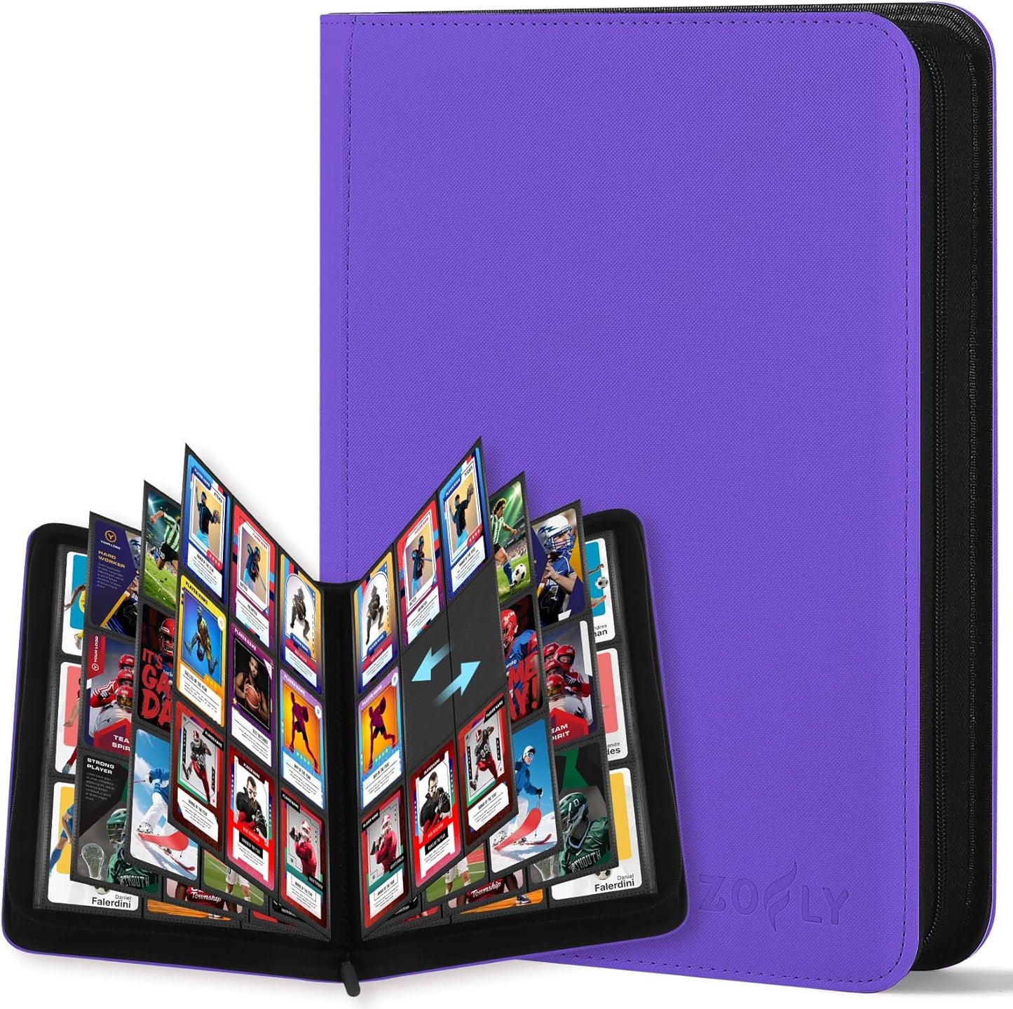 12 Pocket Card Binder, Zipper Trading Card Binder, 720 Large Capacity Side Loading Non-Ring Card Album, Double Sided Acid-Free Card Protector Binder, Card Collection for TCG, MTG, Sport Card, Pink