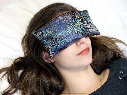 Candi Andi Handmade Luxe Serenity Eye Pillow - All-Natural Flaxseed & Lavender Scented – Weighted Eye Mask for Yoga, Meditation, Hot & Cold Therapy - Dark Turquoise - TEPL-DT