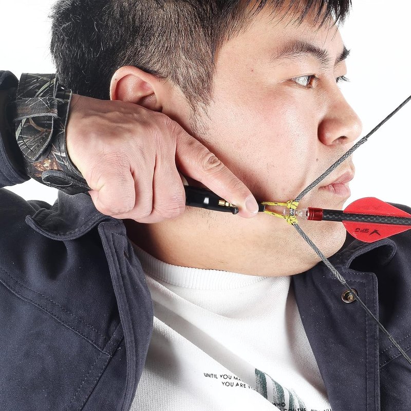 SPG Bow Release for Compound Bow, Comfortable Wrist Strap Archery Release Trigger for Arrow Release, Adjustable Compound Bow Release Aids 360° Rotate Caliper with Foldback Design (Camo)