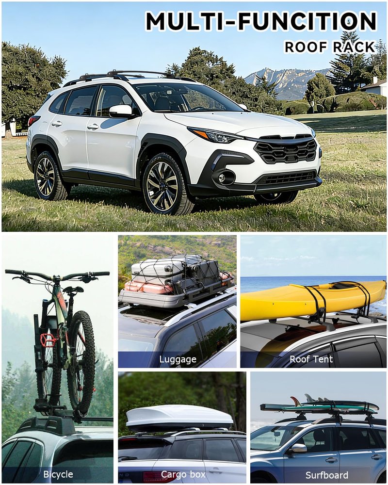 330Lbs Roof Rack Cross Bars Compatible with Subaru Crosstrek 2024 2025 2026 (Not for Wilderness), Heavy Duty Aluminum Roof Rails Top-Mount Crossbars Rooftop Luggage Racks Cargo Carrier