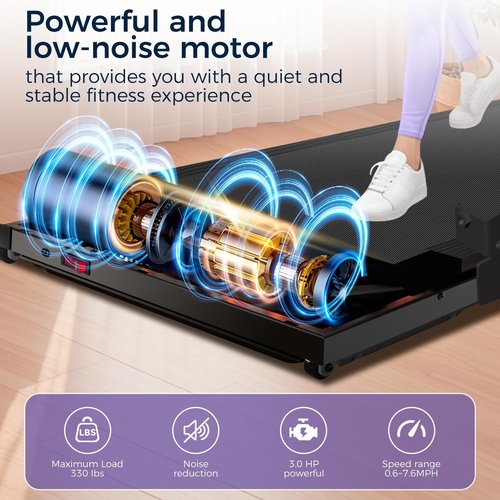 Treadmill for Home, Walking Pad with Handle Bar. 2 in 1 Walking Pad Treadmill 300+ lb Capacity, Compact Treadmills with Desk Workstation for Small Spaces. 3.0HP Portable Running Machine for Home Small