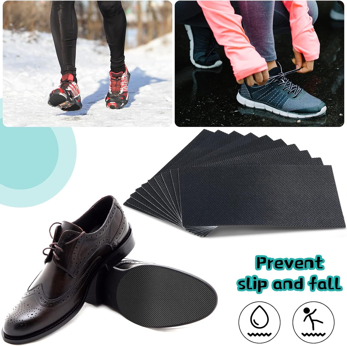 10 Pcs Non-Slip Shoe Pads for Bottom of Shoes Anti-Slip Grips Adhesive Grip Pads Sole Protector 3.1 x 5.1 Inches for Heels Trainers Treads Boots