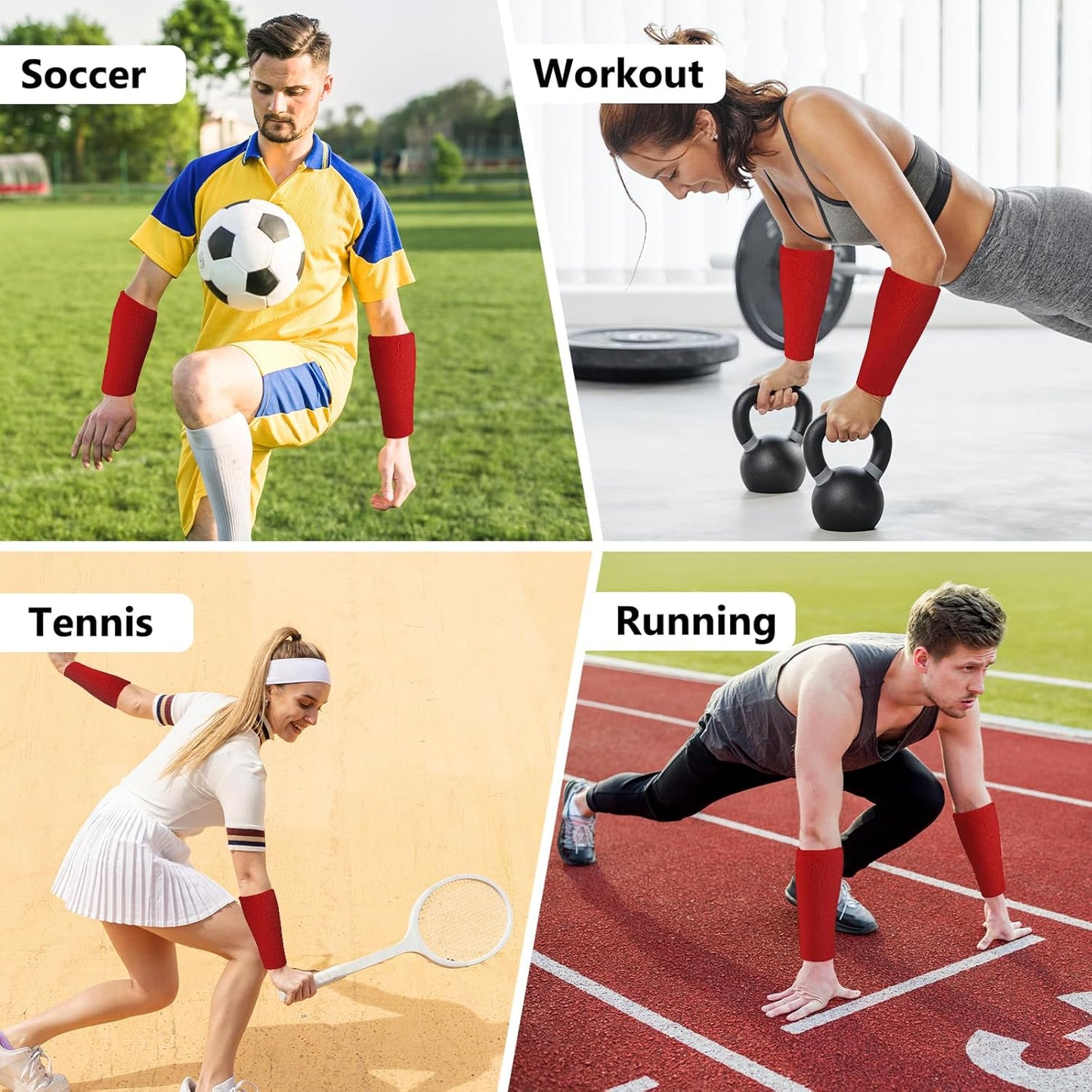 2 Pcs 9 Inch Long Wristbands Sweatbands Black Large Sweat Bands Wristbands Wrist Sweatbands Bulk Arm Sweat Bands for Men Women Weight Loss Football Workout
