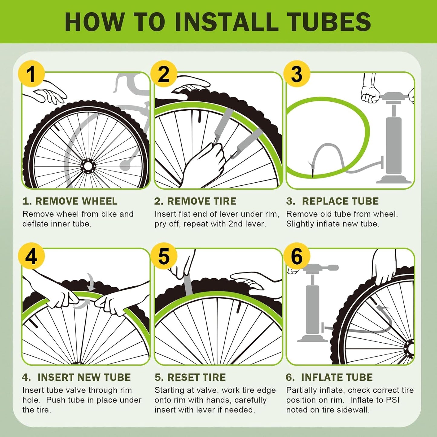2/4 Pack 20/26x2.125/2.40 Bike Tube, 20/26x2.125 Bike Inner Tube with 35mm AV Schrader Valve, Butyl 20/26x2.40 Tube with 2 Tire Levers, 20/26x2.125/2.20/2.25/2.30/2.35/2.40 for MTB/City Bike