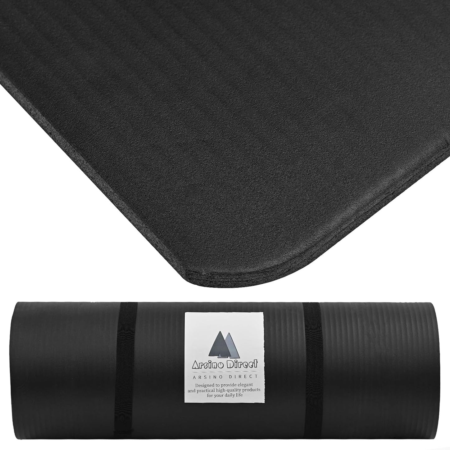 1/2 Inch Thickness Exercise Mat, Anti-Tear and Anti-slip Exercise Yoga Mat High Density with Carrying Strap, Suitable for Various Exercises Indoor and Outdoor