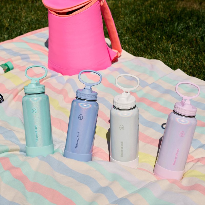 ThermoFlask Insulated Water Bottle with Spout Lid (32 oz, Iron Night) - Leakproof, Stainless Steel Water Bottle for Cold & Hot Drinks, Travel & Daily Hydration