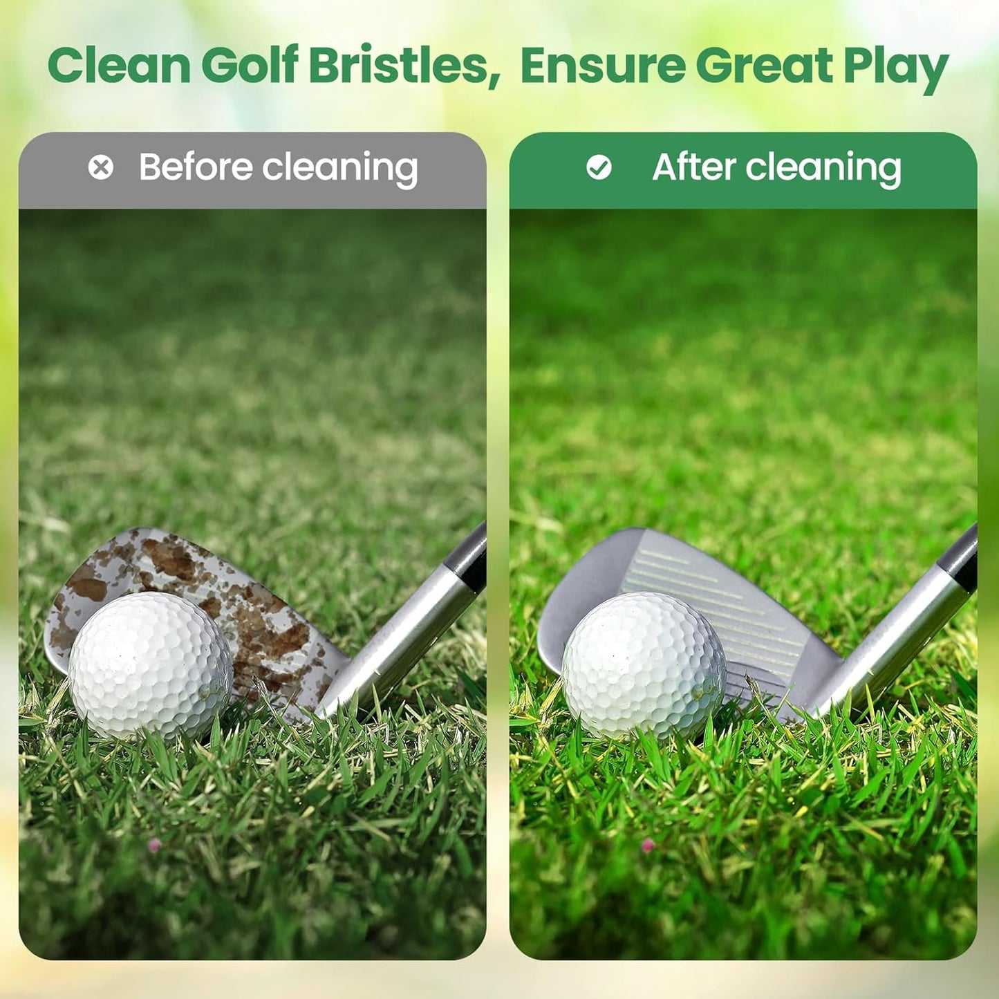 3 Pack Golf Club Brush and Club Groove Cleaner with Retractable Zip-line and Aluminum Carabiner Cleaning Tools , Golf Accessories, Golf Gifts for Men , Golf Ball Cleaner, Easily Attaches to Golf Bag