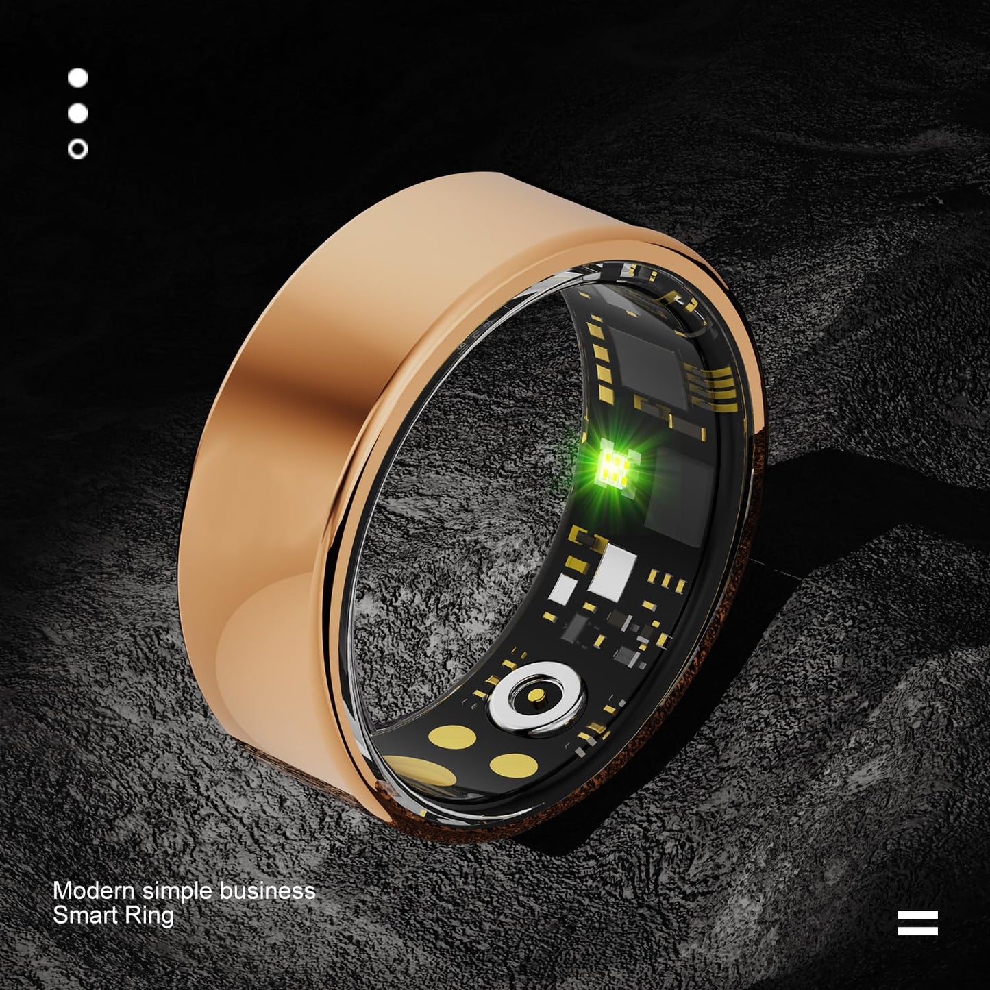 2025 Upgraded Smart Ring for Women&Men,IP68 Waterproof Fitness Tracker with Heart Rate/Blood Oxygen/Sleep/Step/Calories/Distance Monitor,No Subscription Fee,Compatible with iOS&Android (Golden, 7)
