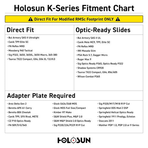 HOLOSUN HS407K-X2 Compact 6MOA Dot Only Open Reflex Sight w/Shake Awake HS407K-X2
