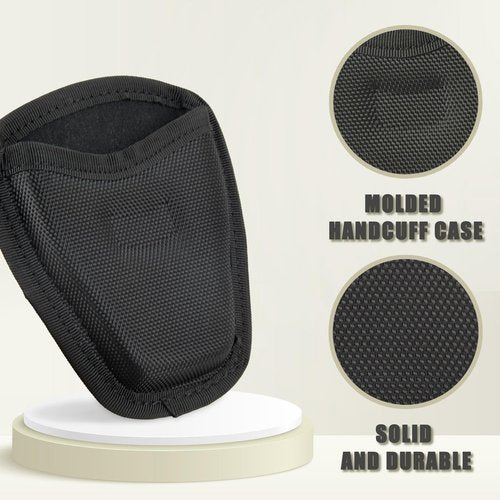 Open Top Handcuff Case, Handcuff Holder for Duty Belt, Nylon Cuff Pouch Law Enforcement Accessories (2 PCS)
